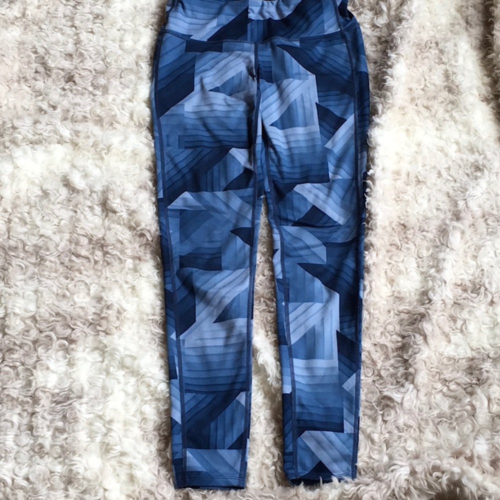 Athleta Blue Chaturanga Geometric Tights, …